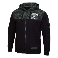 Colosseum Nebraska Cornhuskers Bone Full Zip Hoodie Black
