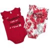 Colosseum Infant Girls' Nebraska Cornhuskers Two Bits 2-Pack Onesie Red