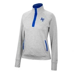 Colosseum Women's Air Force Academy Lillian 1/4 Zip Top Heather Grey