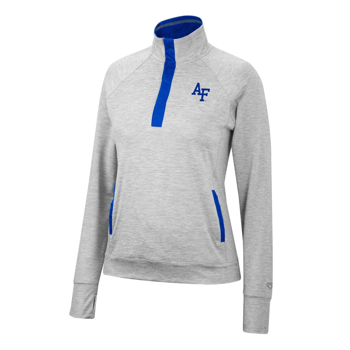 Colosseum Women's Air Force Academy Lillian 1/4 Zip Top Heather Grey 2 Colosseum Women's Air Force Academy Lillian 1/4 Zip Top Heather Grey - Image 2