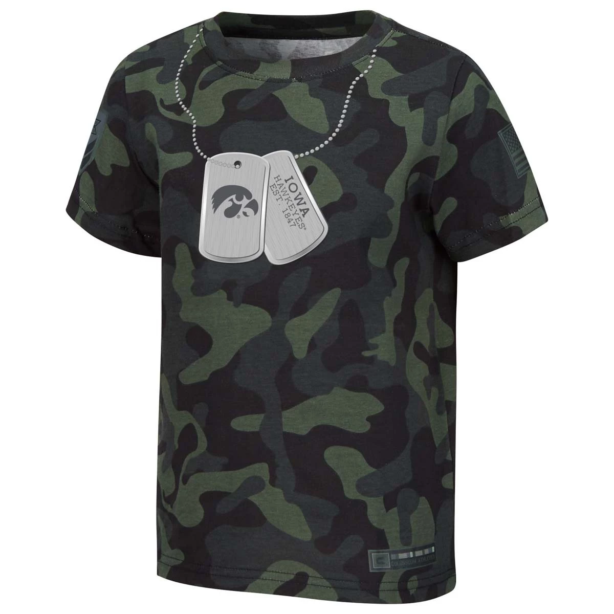 Colosseum Toddler Iowa Hawkeyes Operation Hat Trick Tags T-Shirt Camo 1 Colosseum Toddler Iowa Hawkeyes Operation Hat Trick Tags T-Shirt Camo