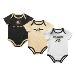 Colosseum Infants Colorado Buffaloes Sand Onesie 3-Pack Multi
