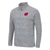 Colosseum Wisconsin Badgers Platinum 1/4 Zip Top Grey Heather
