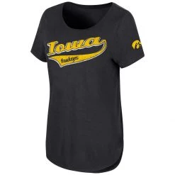 Colosseum Women's Iowa Hawkeyes Down To River T-Shirt Black