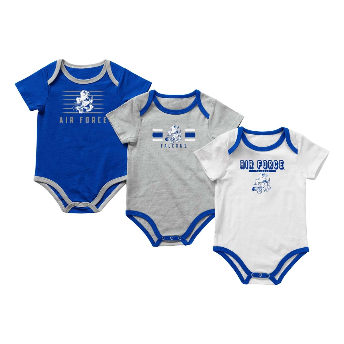Colosseum Infants Air Force Falcons Sand Onesie 3-Pack Multi 1 Colosseum Infants Air Force Falcons Sand Onesie 3-Pack Multi