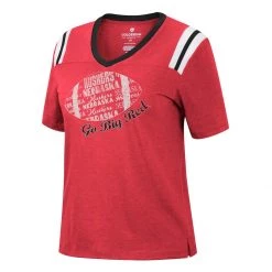 Colosseum Women's Nebraska Cornhuskers Football T-Shirt Red