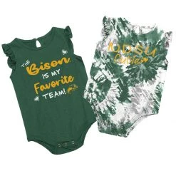 Colosseum Infant Girls' North Dakota State Bison Two Bits 2-Pack Onesie Green