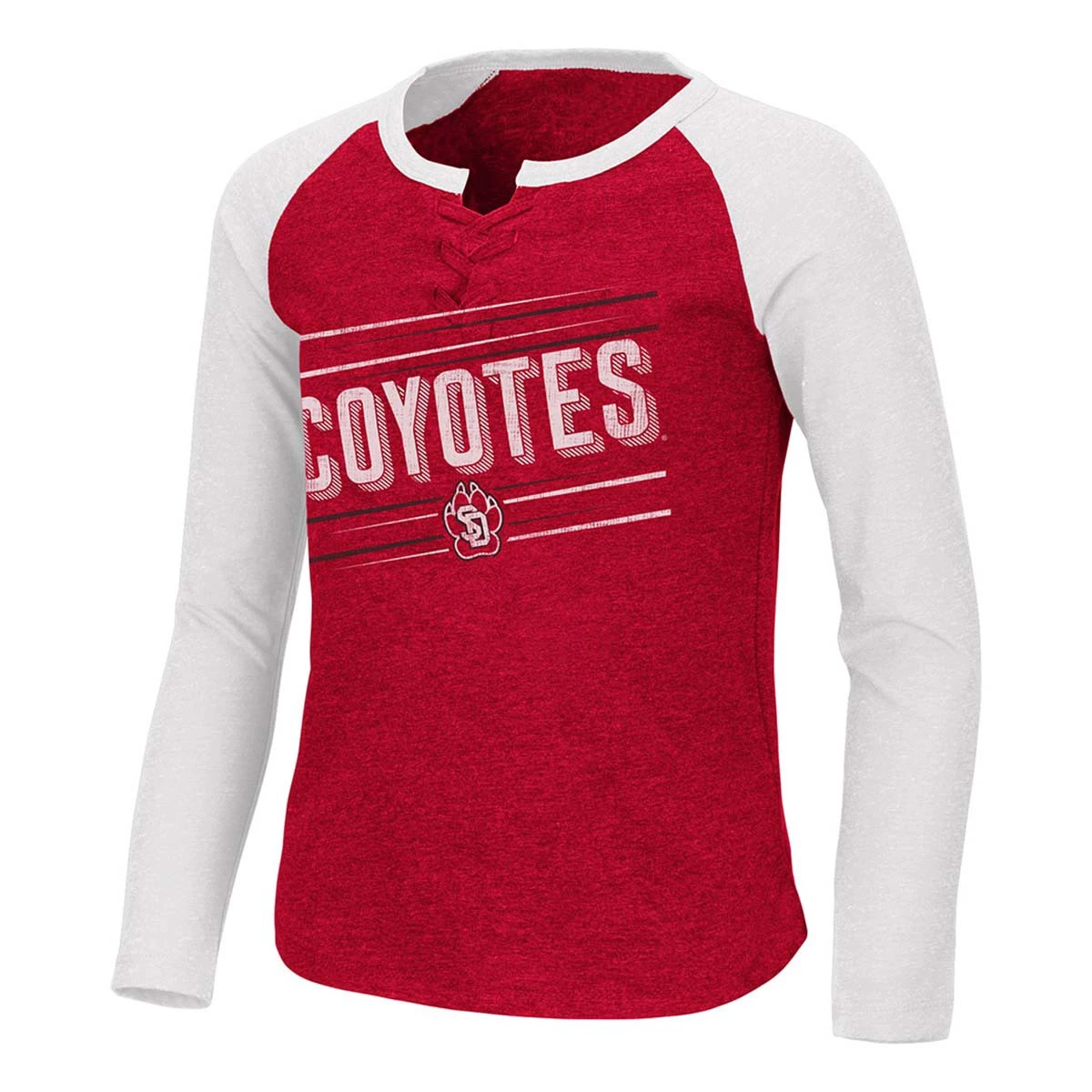 Colosseum Kids' South Dakota Coyotes Lady Fish Long Sleeve Tee Red 1 Colosseum Kids' South Dakota Coyotes Lady Fish Long Sleeve Tee Red
