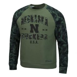 Colosseum Nebraska Cornhuskers Joe Crewneck Sweatshirt Olive -Colosseum Sales Shop unnamed file 1834