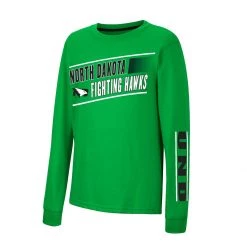 Colosseum Kids' North Dakota Fighting Hawks Fiduciary Long Sleeve Shirt Kelly Green