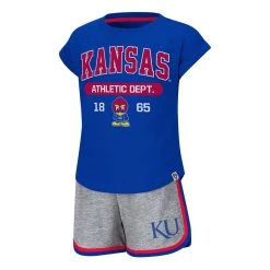 Colosseum Toddler Girl's Kansas Jayhawks Charge It Short Set Royal