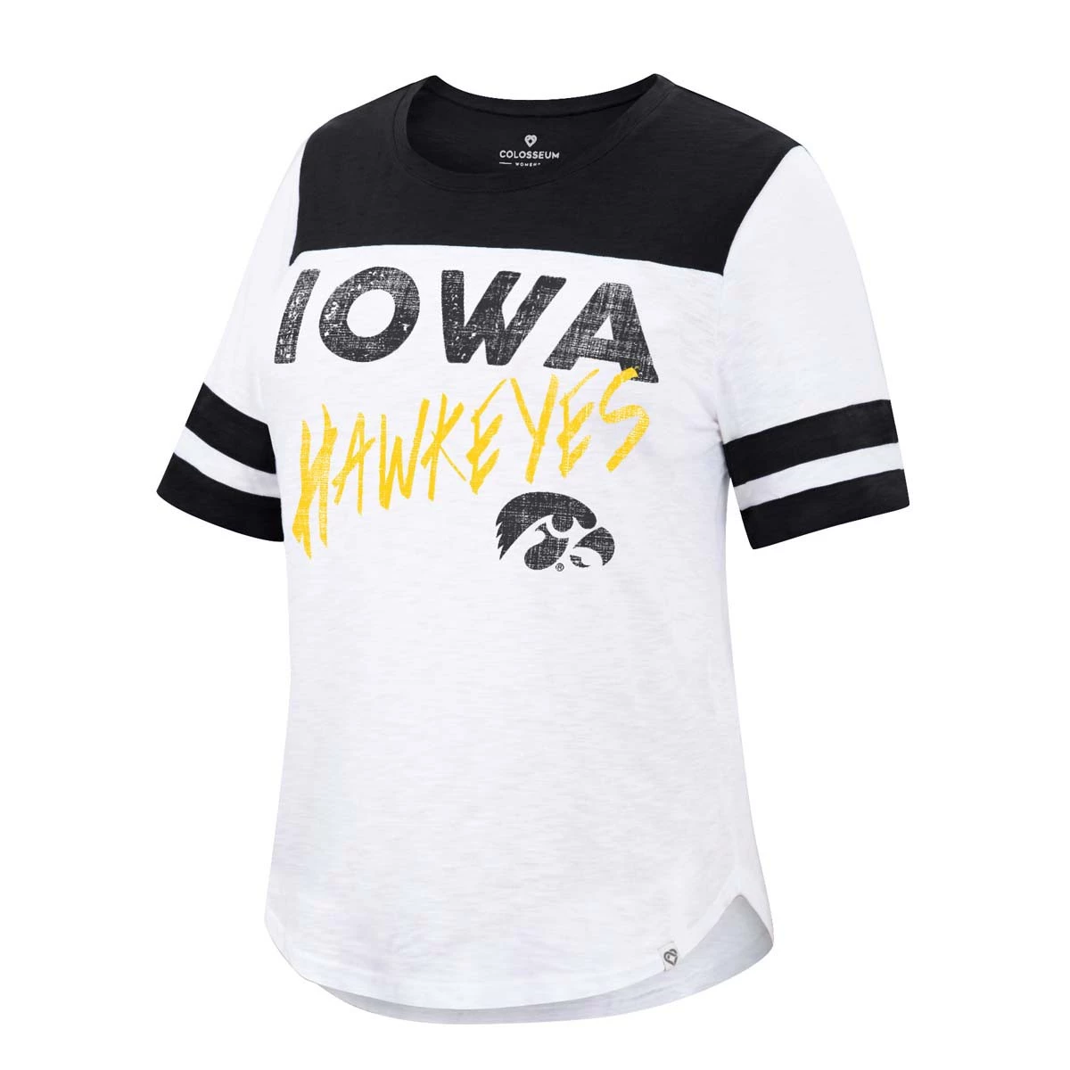 Colosseum Women's Iowa Hawkeyes Bridesmaids T-Shirt White 1 Colosseum Women's Iowa Hawkeyes Bridesmaids T-Shirt White