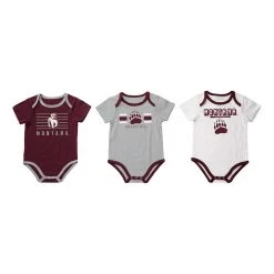 Colosseum Infant Boy's Montana Grizzlies Sandcastles Onesie 3-Pack Maroon