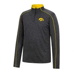 Colosseum Iowa Hawkeyes Tournament 1/4 Zip Top Black