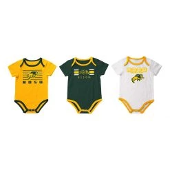 Colosseum Infant Boy's North Dakota State Bison Sandcastles Onesie 3-Pack Gold