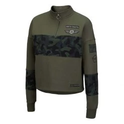 Colosseum Women's North Dakota Fighting Hawks Double Time 1/4 Zip Top Olive