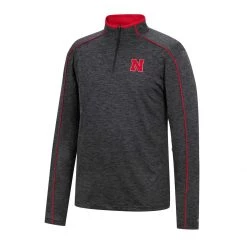 Colosseum Nebraska Cornhuskers Tournament 1/4 Zip Top Black
