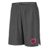 Colosseum Wisconsin Badgers Woven Shorts Charcoal