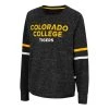 Colosseum Women's Colorado College Tigers Beach Break Crewneck Sweatshirt Black