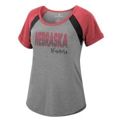 Colosseum Women's Nebraska Cornhuskers Funny Val T-Shirt Red