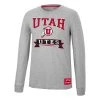 Colosseum Utah Utes Hay All Long Sleeve Shirt Heather Grey