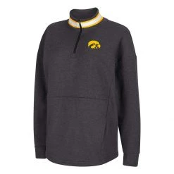 Colosseum Women's Iowa Hawkeyes Alice 1/4 Zip Top Black