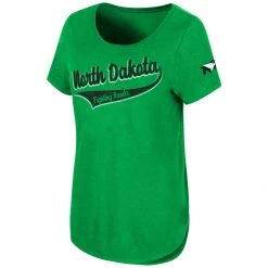 Colosseum Women's North Dakota Fighting Hawks Down To River T-Shirt Kelly Green