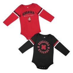 Colosseum Infant Nebraska Cornhuskers Advert Onesie 2 Pack Red