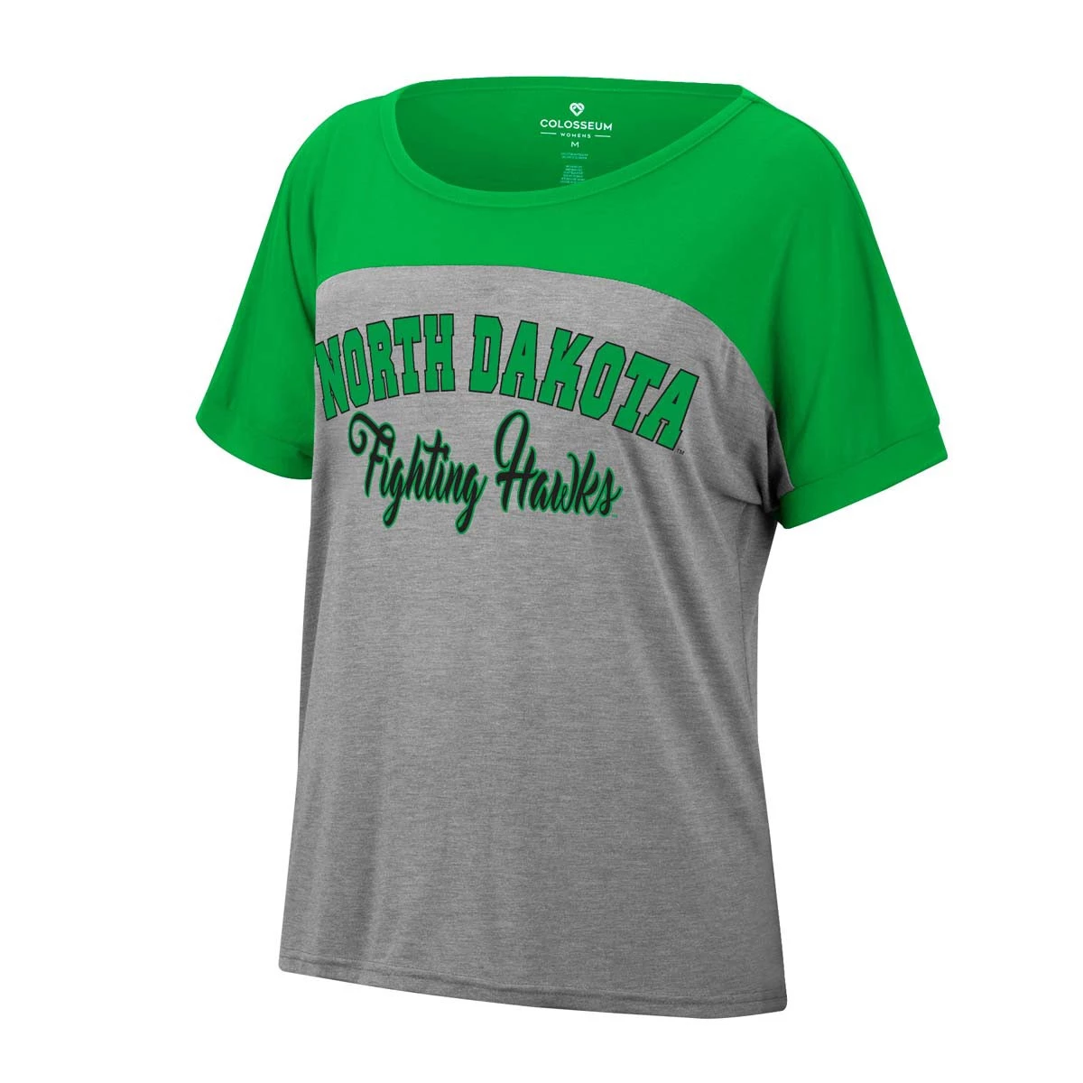 Colosseum Women's North Dakota Fighting Hawks Like Sunshine T-Shirt Kelly Green/grey 1 Colosseum Women's North Dakota Fighting Hawks Like Sunshine T-Shirt Kelly Green/grey