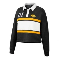 Colosseum Women's Iowa Hawkeyes Rugby Love Top Black