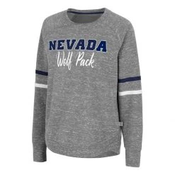 Colosseum Women's Nevada Wolf Pack Beach Break 2 Crewneck Sweatshirt Grey