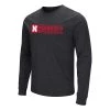 Colosseum Nebraska Cornhuskers Baseball Lines Long Sleeve Shirt Black