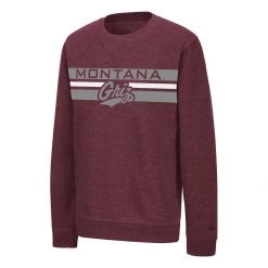 Colosseum Kids' Montana Grizzlies Pirate Crew Sweatshirt Maroon