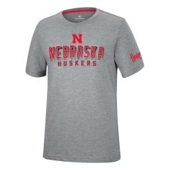 Colosseum Nebraska Cornhuskers Nice T-Shirt Heather Grey