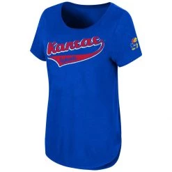 Colosseum Women's Kansas Jayhawks Down To River T-Shirt Royal