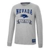 Colosseum Nevada Wolf Pack Hay All Long Sleeve Shirt Heather Grey