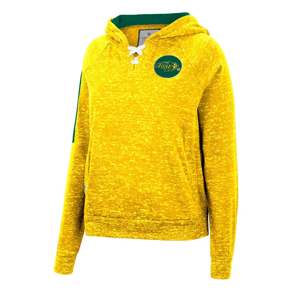 Colosseum Women's North Dakota State Bison Devil Sparkle Hoodie Gold 2 Colosseum Women's North Dakota State Bison Devil Sparkle Hoodie Gold - Image 2