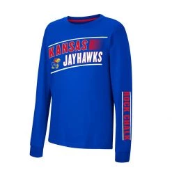 Colosseum Kids' Kansas Jayhawks Fiduciary Long Sleeve Shirt Royal