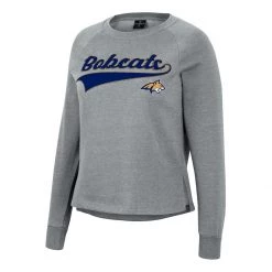 Colosseum Women's Montana State Bobcats Already Did Crewneck Sweatshirt Grey Heather