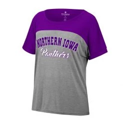 Colosseum Women's Northern Iowa Panthers Like Sunshine T-Shirt Purple/grey