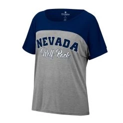 Colosseum Women's Nevada Wolf Pack Like Sunshine T-Shirt Navy/grey