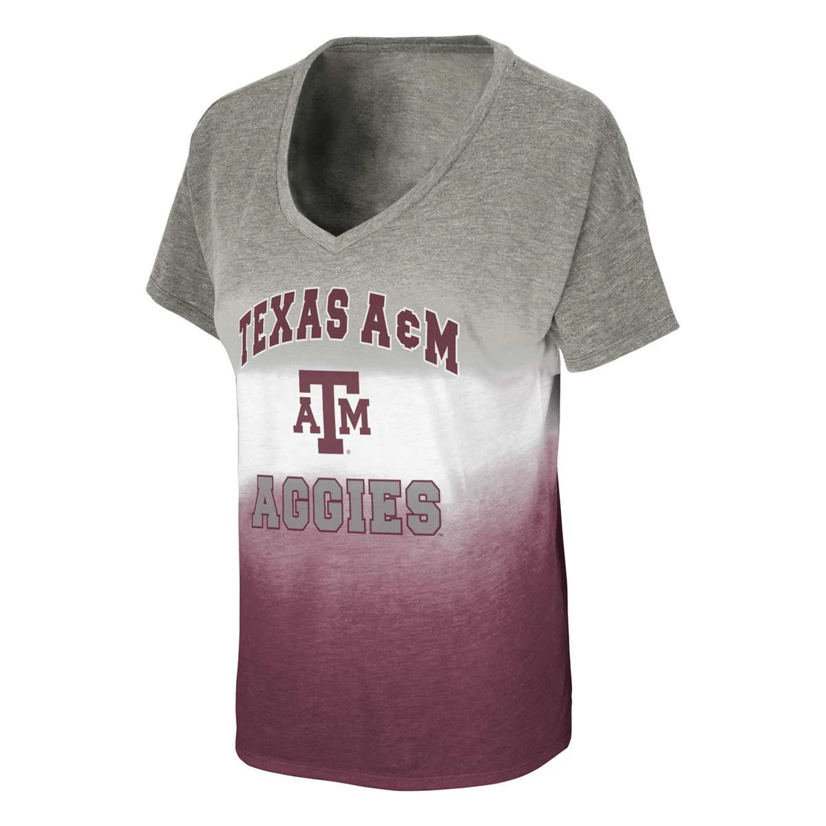 Colosseum Women's Texas A&M Aggies Winkle Dip T-Shirt Grey Heather/maroon 1 Colosseum Women's Texas A&M Aggies Winkle Dip T-Shirt Grey Heather/maroon