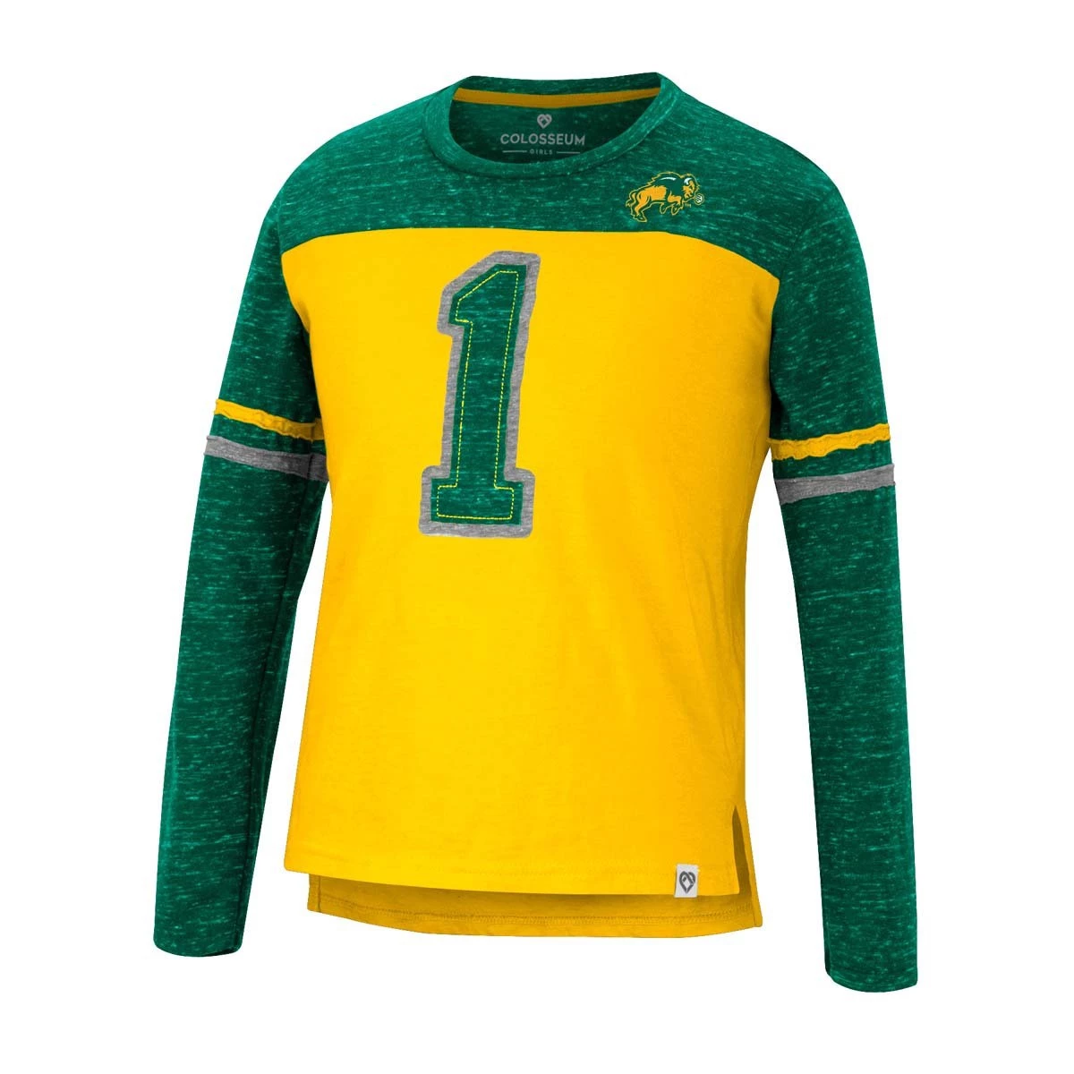 Colosseum Girls' North Dakota State Bison Mary Long Sleeve Shirt Gold 1 Colosseum Girls' North Dakota State Bison Mary Long Sleeve Shirt Gold