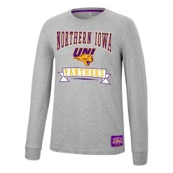 Colosseum Northern Iowa Panthers Hey All Long Sleeve Shirt Heather Grey