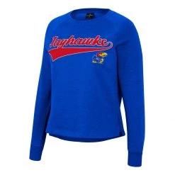 Colosseum Women's Kansas Jayhawks Already Did Crewneck Sweatshirt Royal