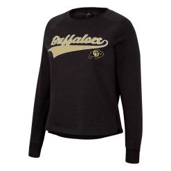 Colosseum Women's Colorado Buffaloes Already Did Crewneck Sweatshirt Black