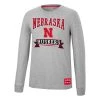 Colosseum Nebraska Cornhuskers Hay All Long Sleeve Shirt Heather Grey