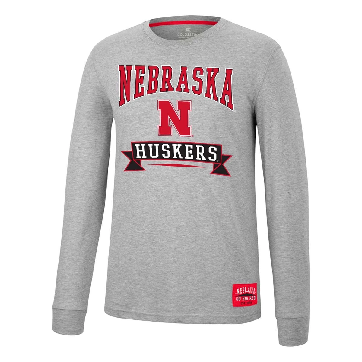 Colosseum Nebraska Cornhuskers Hay All Long Sleeve Shirt Heather Grey 1 Colosseum Nebraska Cornhuskers Hay All Long Sleeve Shirt Heather Grey