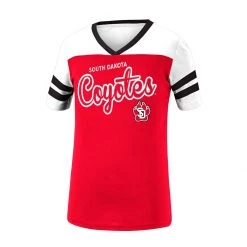 Colosseum Girls' South Dakota Coyotes Practically T-Shirt Red