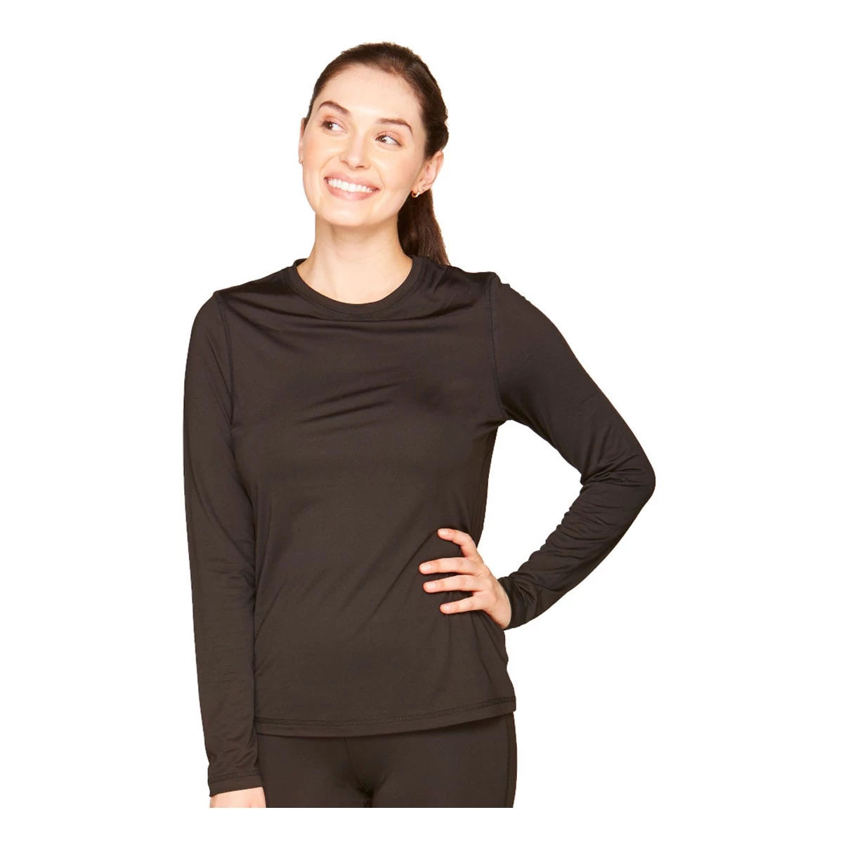 Women's Colosseum Level 2.0 Lightweight Long Sleeve Crew Black 1 Women's Colosseum Level 2.0 Lightweight Long Sleeve Crew Black